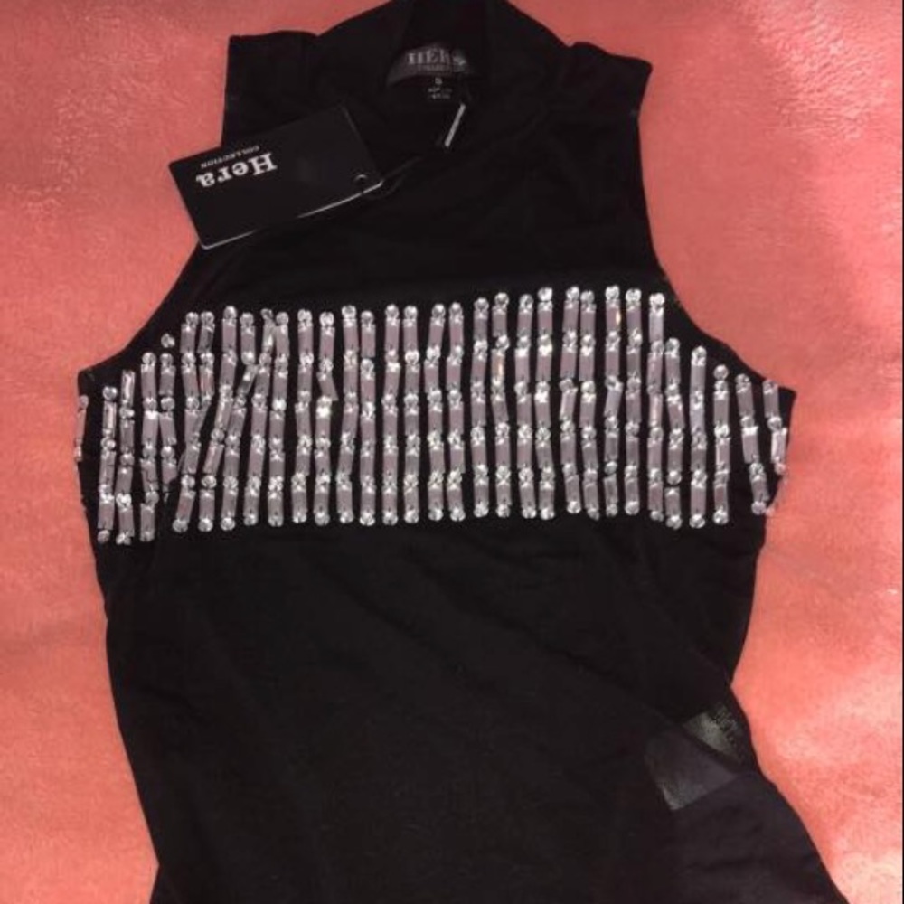 Black Sequin Bodysuit